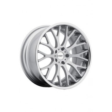 TSW Amaroo Silver Brushed Face Chrome Lip 8.5x18 5x112 72 ET43